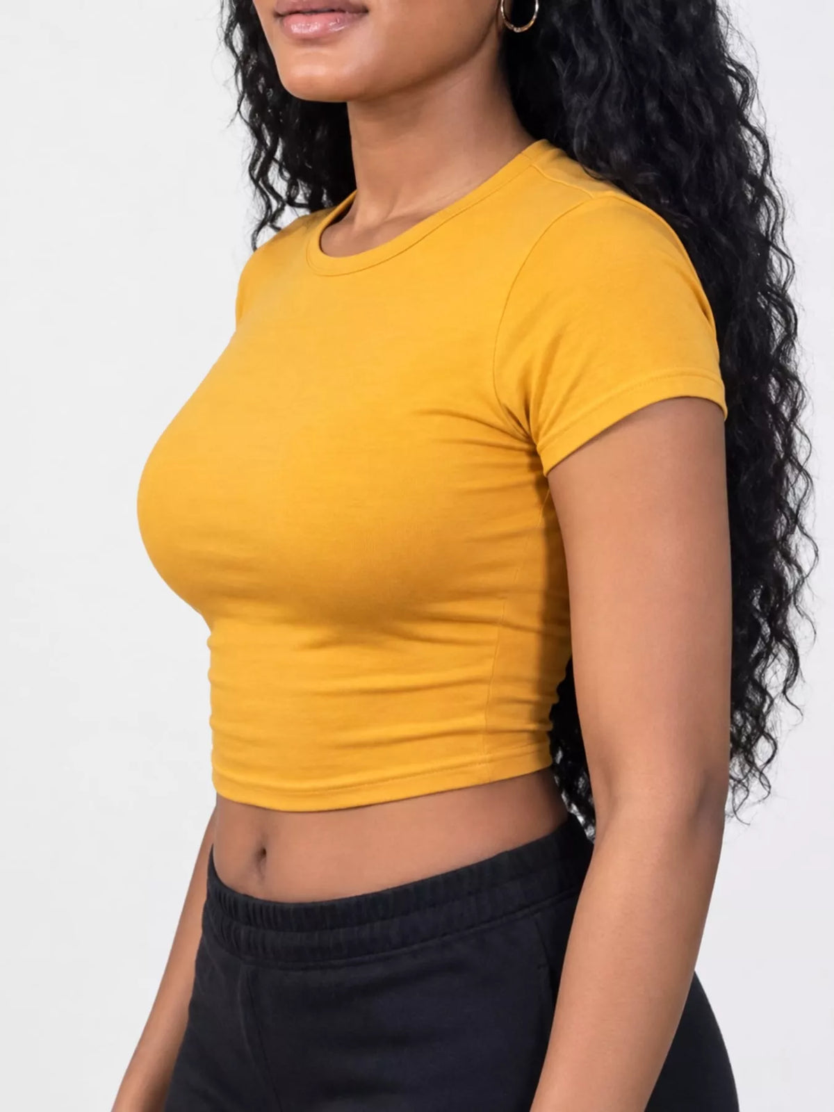 View 66 of the plain short-sleeve crewneck crop tee.