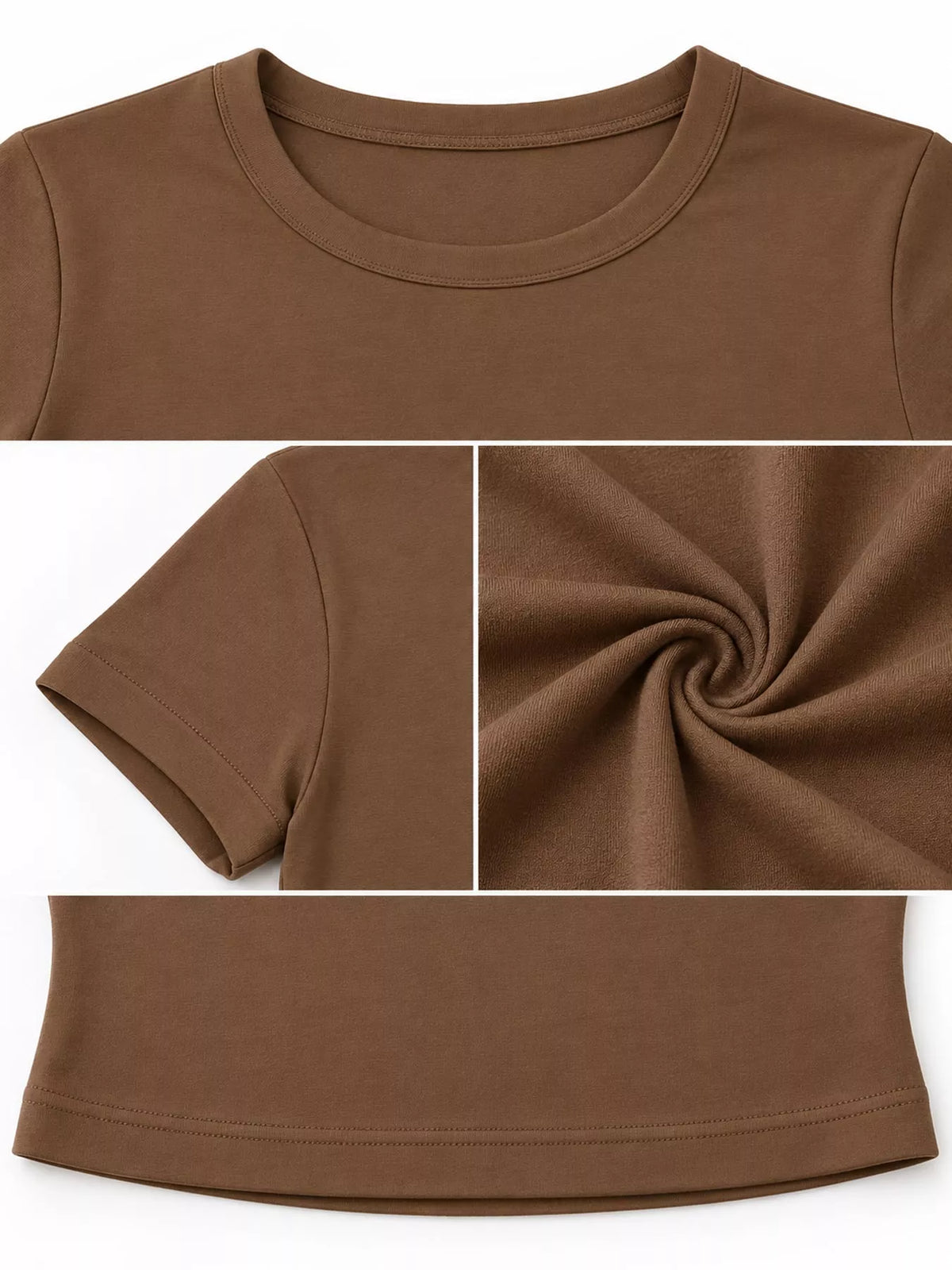 View 32 of the plain short-sleeve crewneck crop tee.