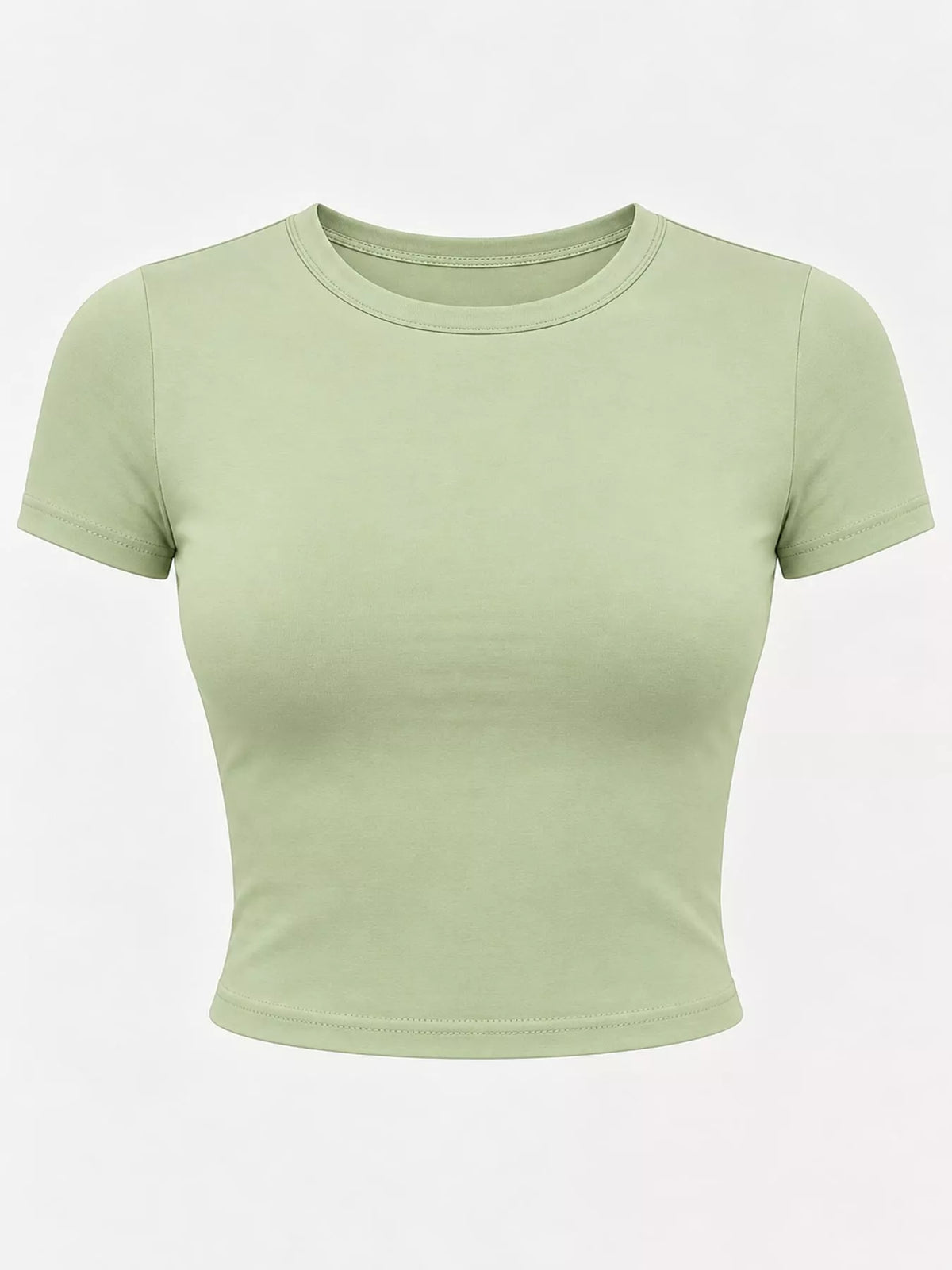 View 54 of the plain short-sleeve crewneck crop tee.