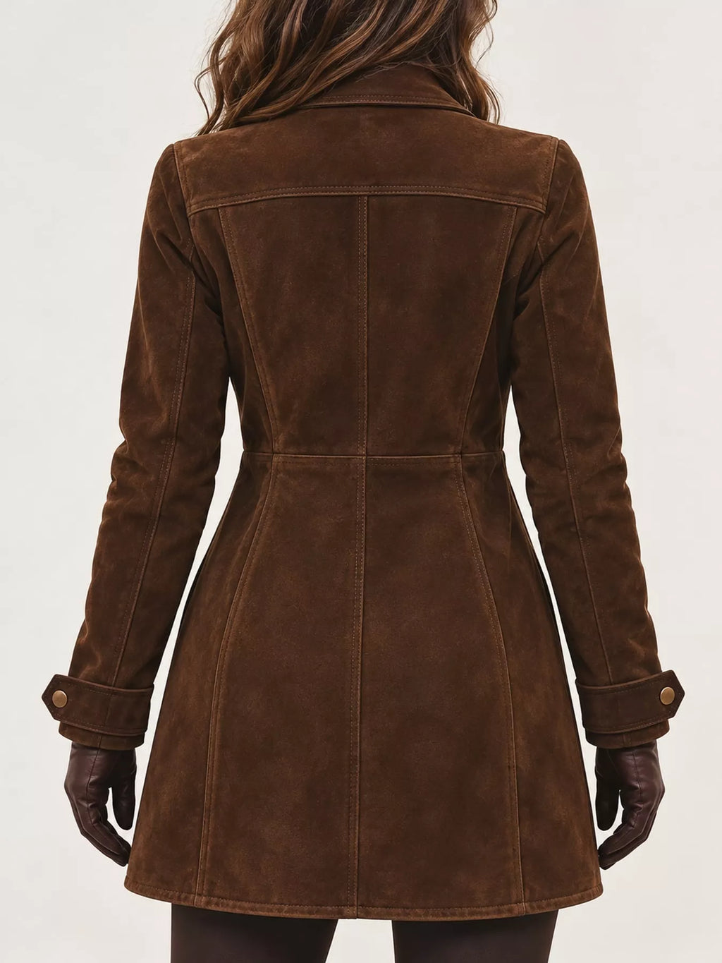 View 2 of the unlined long-sleeve jacket with pockets across the front.