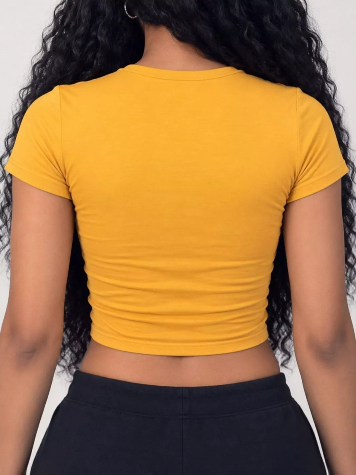 View 67 of the plain short-sleeve crewneck crop tee.