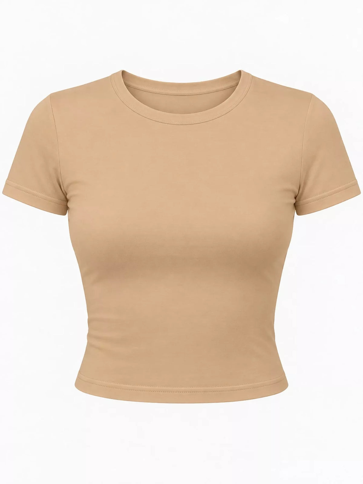 View 27 of the plain short-sleeve crewneck crop tee.