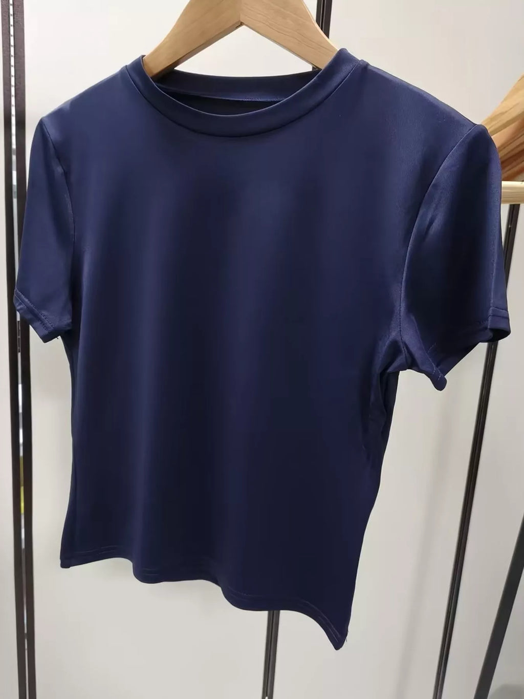 View 42 of the plain short-sleeve crewneck crop tee.
