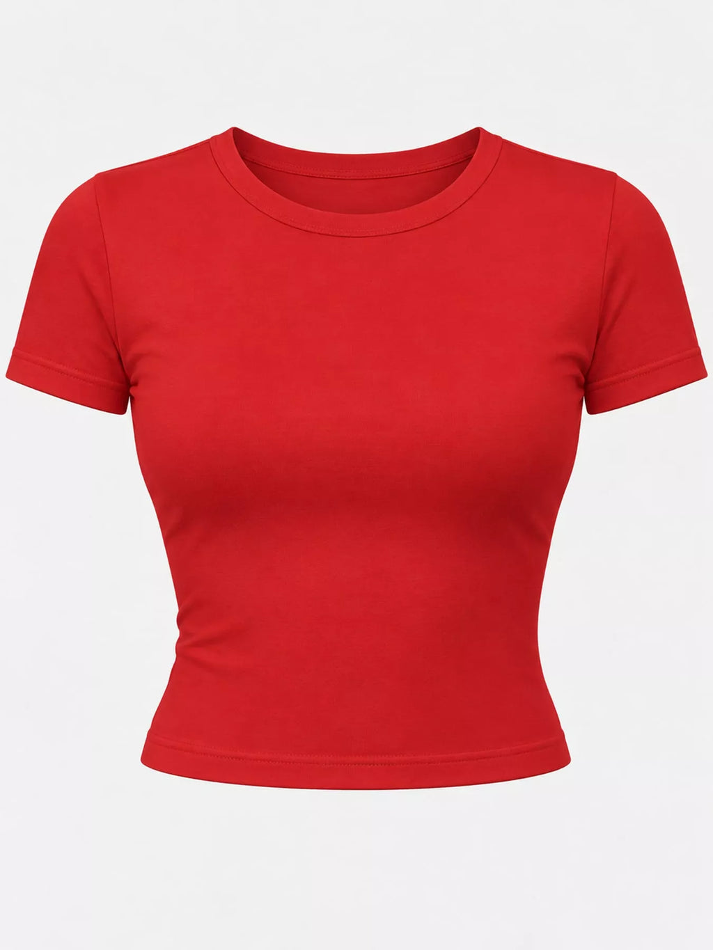 View 38 of the plain short-sleeve crewneck crop tee.