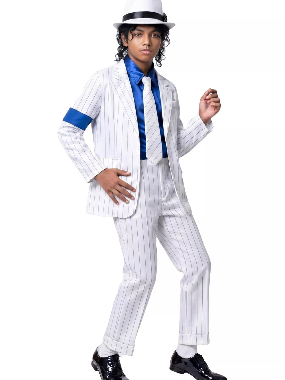 Kids striped suit costume alternate view