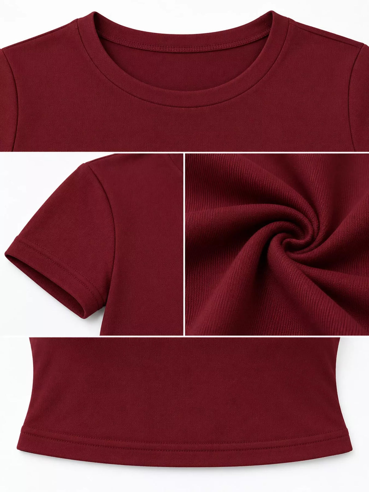 View 59 of the plain short-sleeve crewneck crop tee.