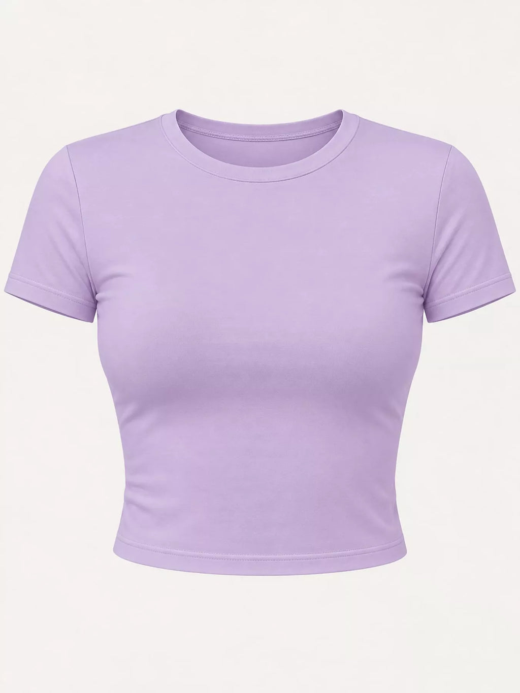 View 23 of the plain short-sleeve crewneck crop tee.