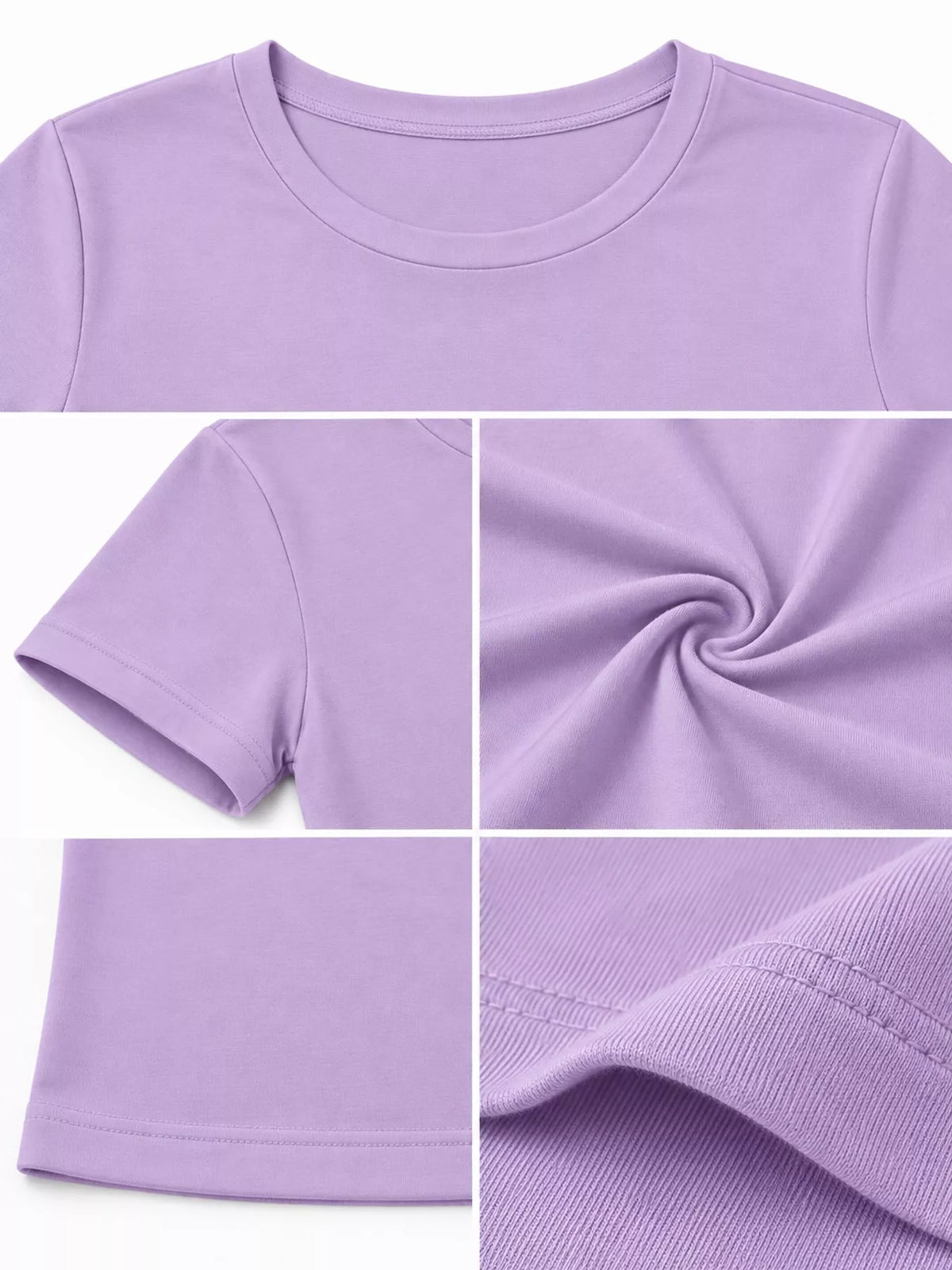 View 24 of the plain short-sleeve crewneck crop tee.