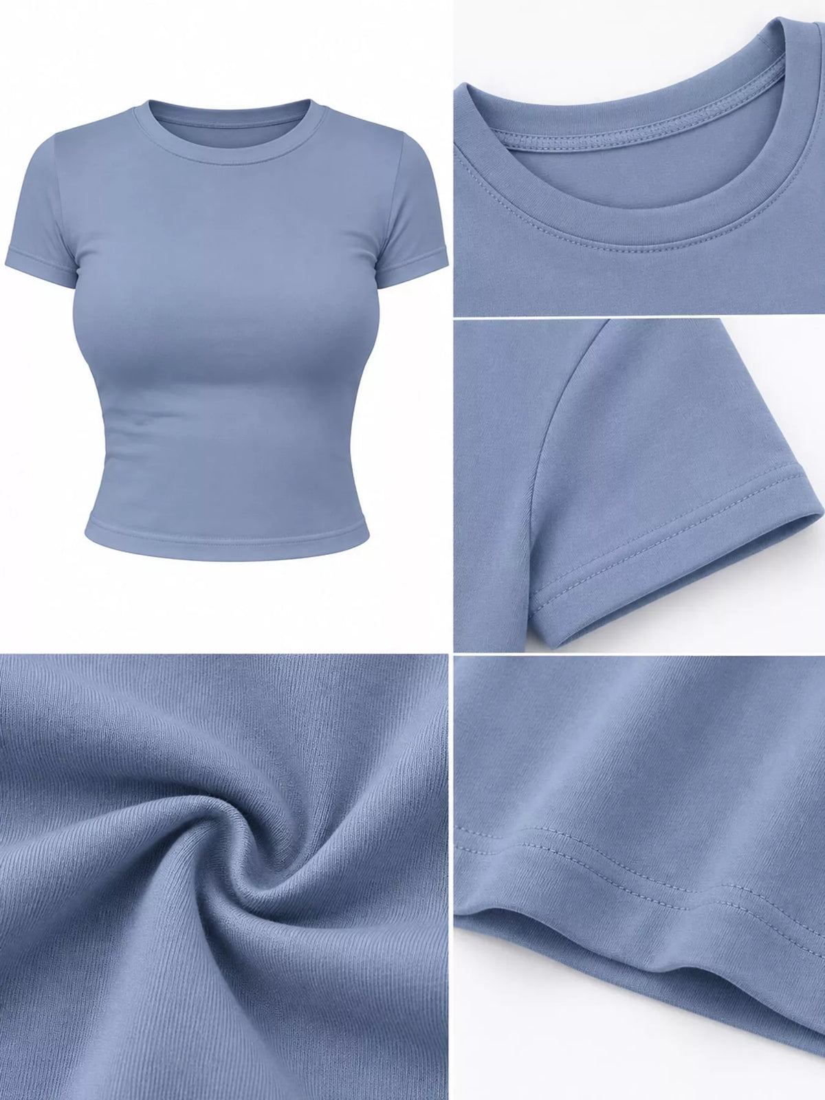 View 47 of the plain short-sleeve crewneck crop tee.