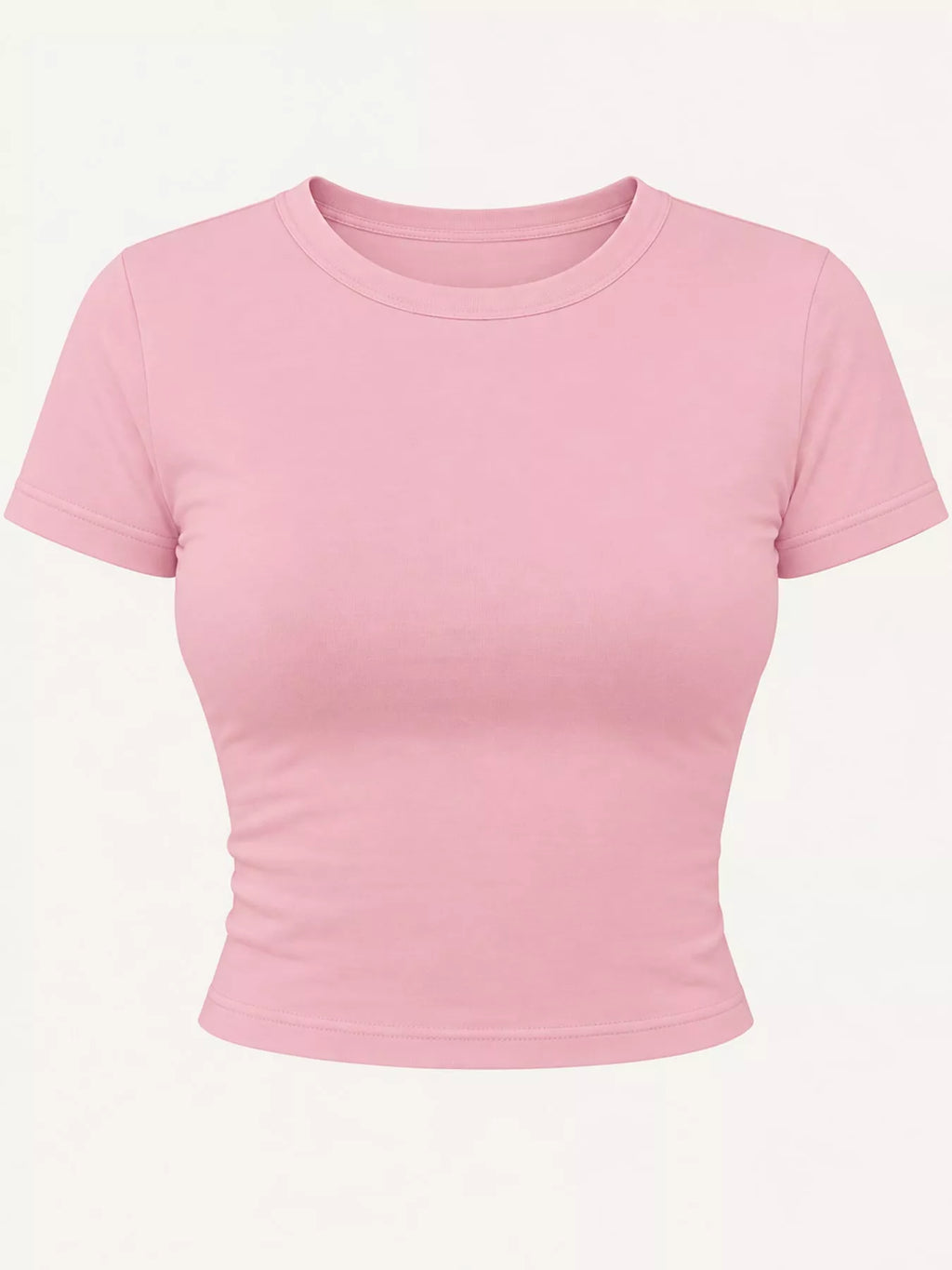 View 63 of the plain short-sleeve crewneck crop tee.