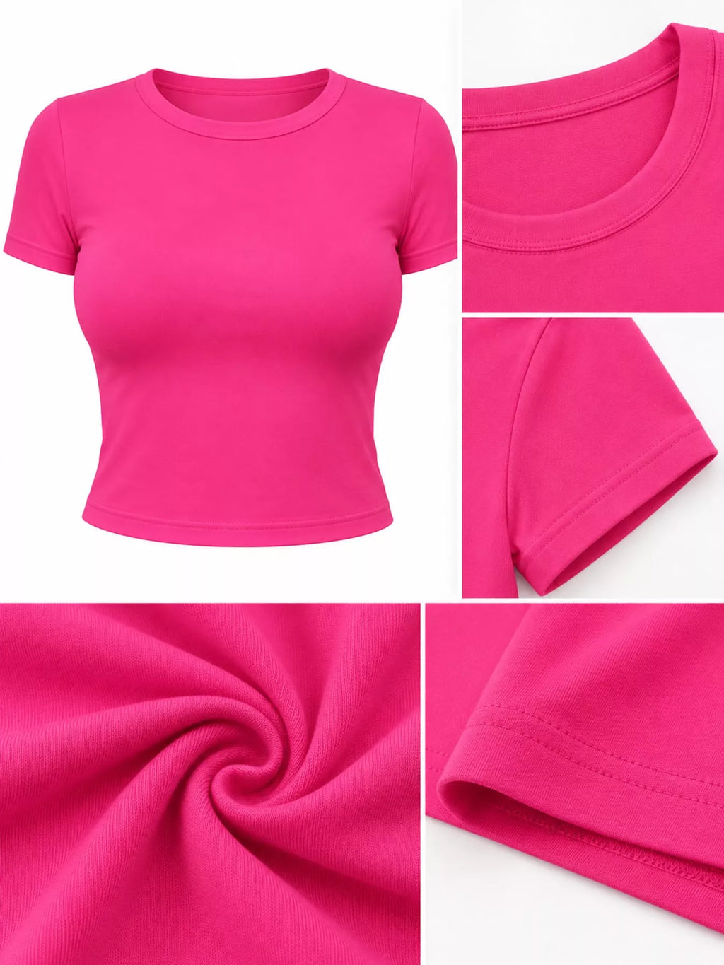 View 36 of the plain short-sleeve crewneck crop tee.