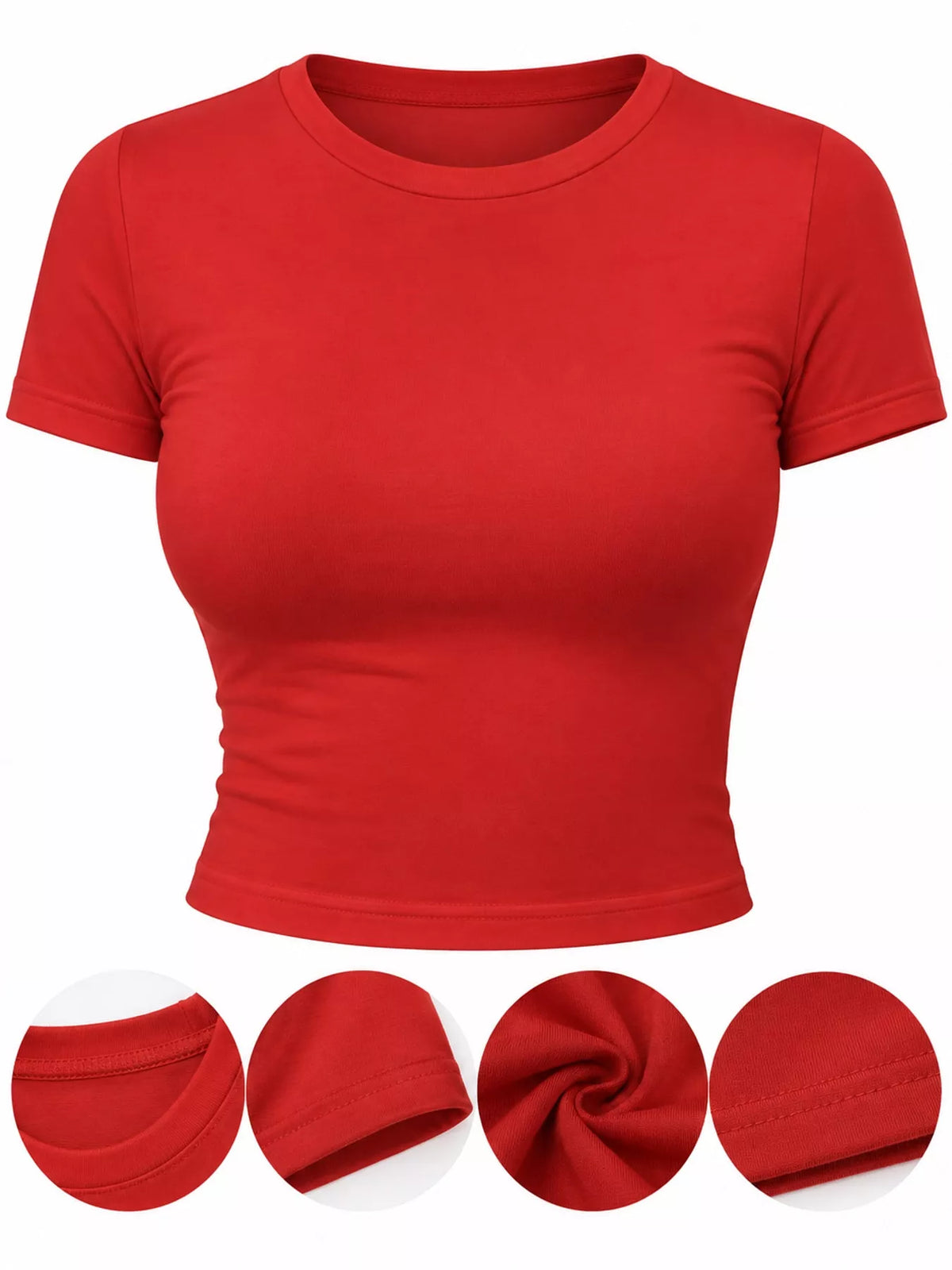 View 39 of the plain short-sleeve crewneck crop tee.