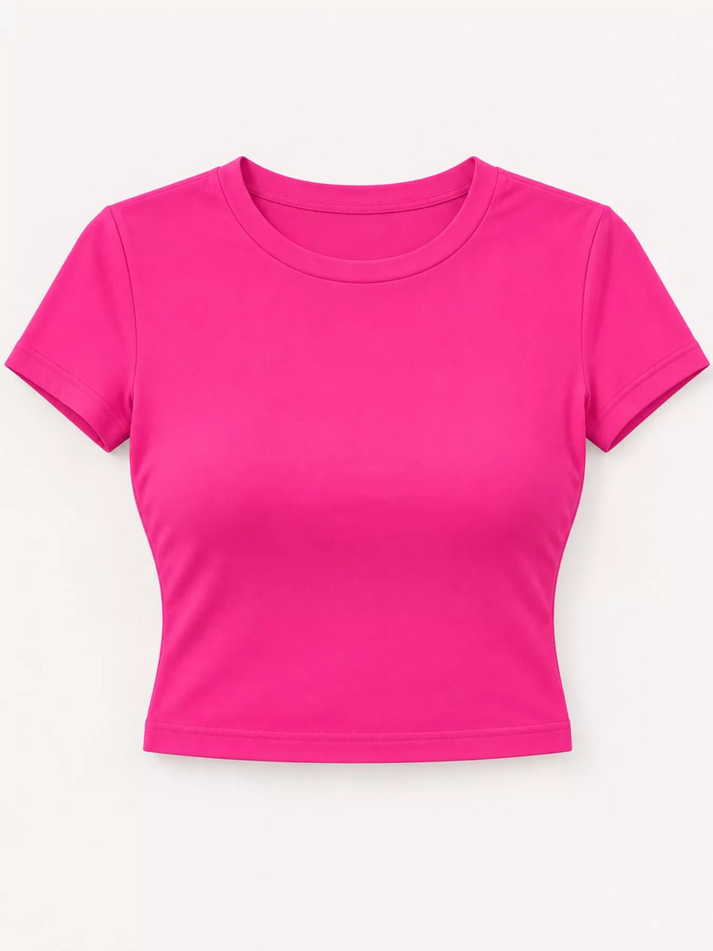 View 35 of the plain short-sleeve crewneck crop tee.