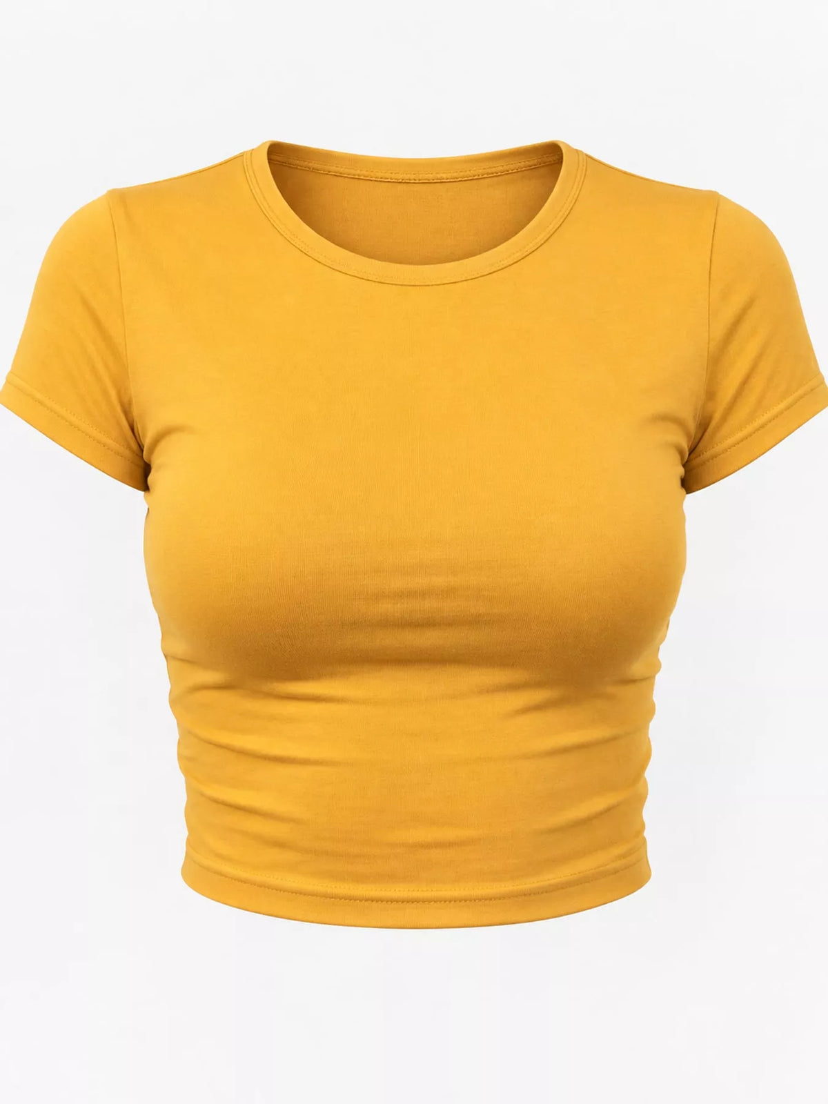 View 69 of the plain short-sleeve crewneck crop tee.