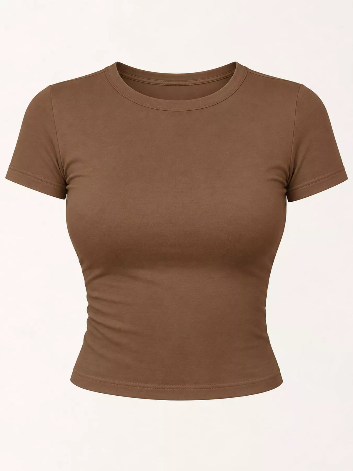 View 31 of the plain short-sleeve crewneck crop tee.